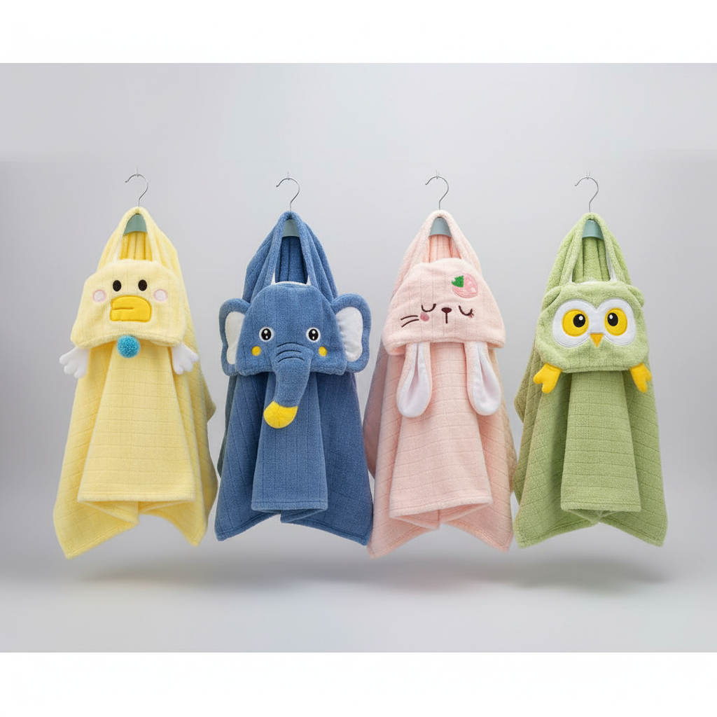 Soft children towels for bath and beach